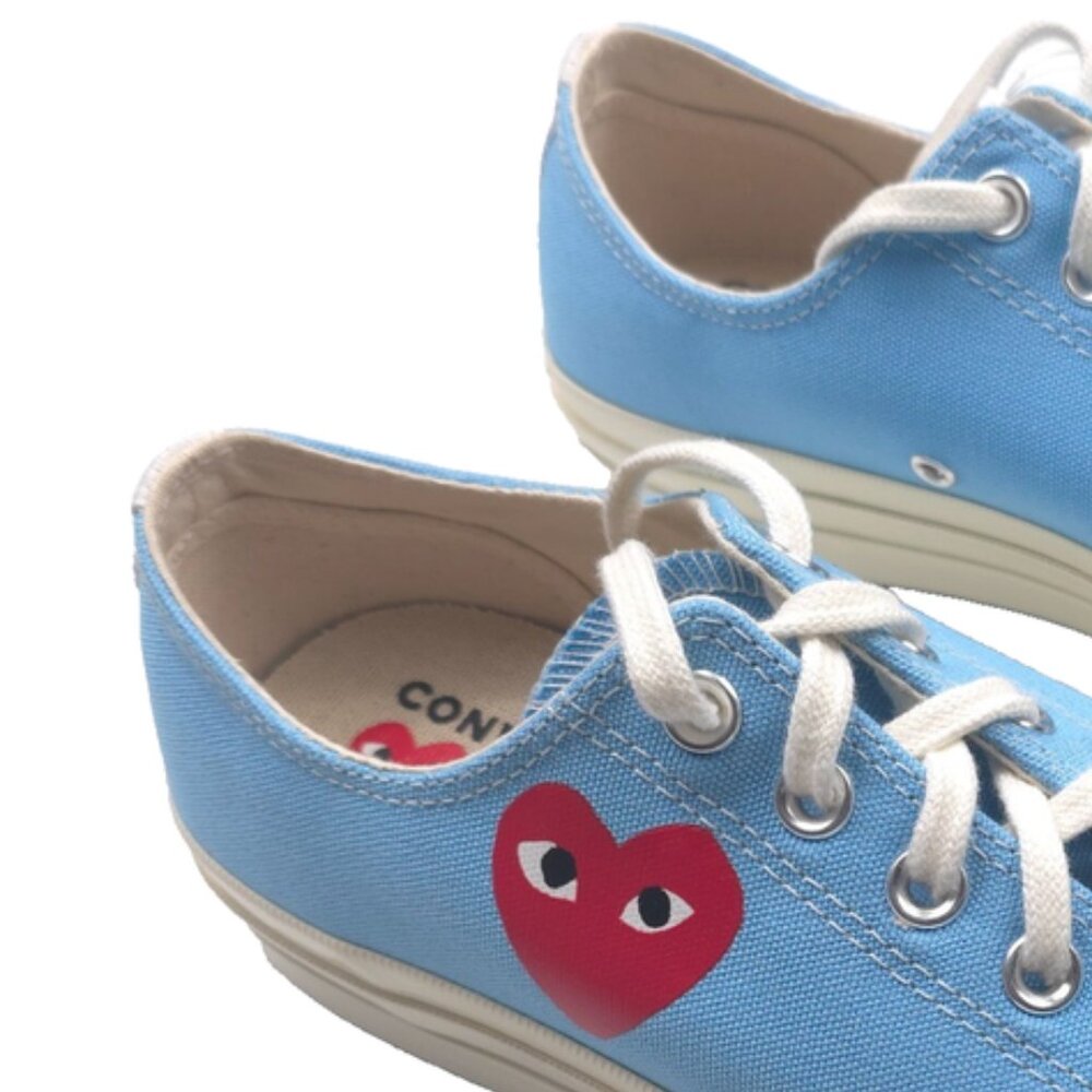 Converse PLAY Commes De Garcons Colab Blue Sneakers Men's 3 Women's 5 Low BLUE - Picture 8 of 8